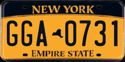 NY license plate GGA0731