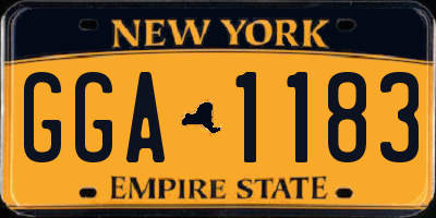 NY license plate GGA1183