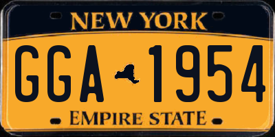 NY license plate GGA1954
