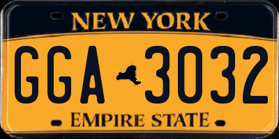 NY license plate GGA3032