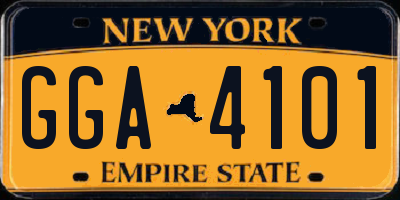 NY license plate GGA4101