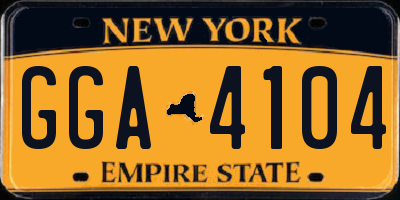 NY license plate GGA4104