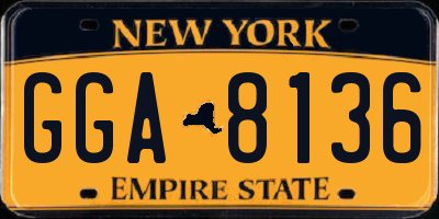 NY license plate GGA8136