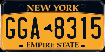 NY license plate GGA8315