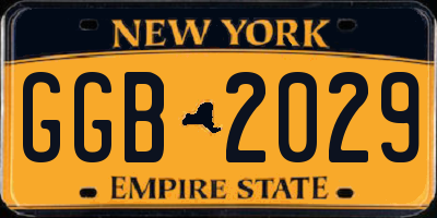 NY license plate GGB2029