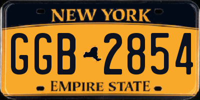 NY license plate GGB2854
