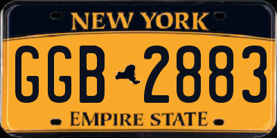 NY license plate GGB2883