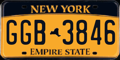 NY license plate GGB3846