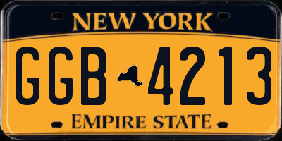 NY license plate GGB4213