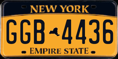 NY license plate GGB4436