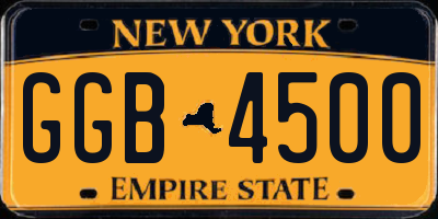 NY license plate GGB4500