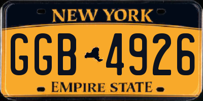 NY license plate GGB4926