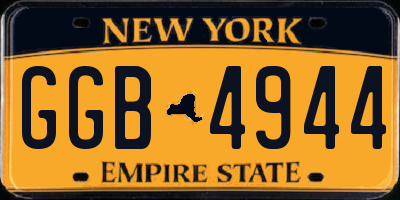 NY license plate GGB4944