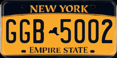 NY license plate GGB5002