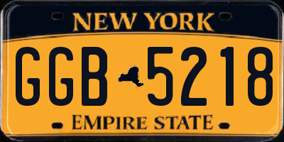 NY license plate GGB5218