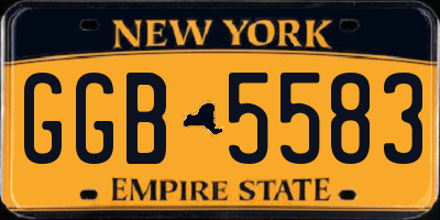 NY license plate GGB5583