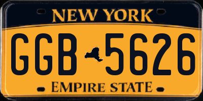 NY license plate GGB5626
