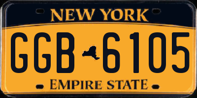 NY license plate GGB6105