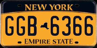 NY license plate GGB6366