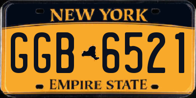 NY license plate GGB6521