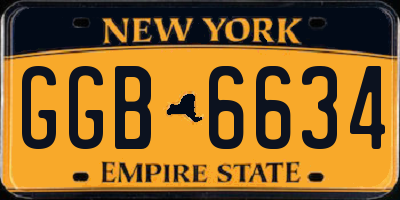 NY license plate GGB6634