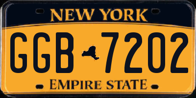 NY license plate GGB7202
