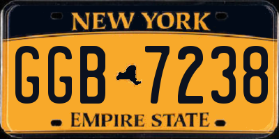 NY license plate GGB7238