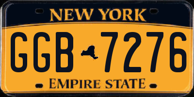NY license plate GGB7276