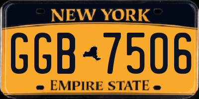NY license plate GGB7506
