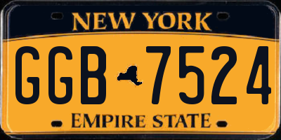 NY license plate GGB7524