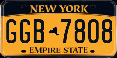 NY license plate GGB7808