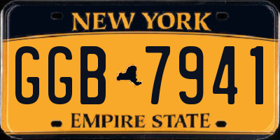 NY license plate GGB7941