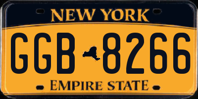 NY license plate GGB8266