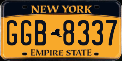 NY license plate GGB8337