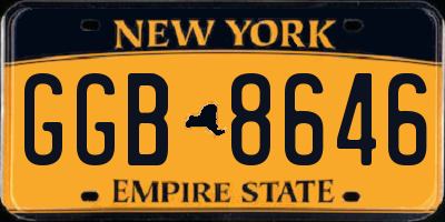 NY license plate GGB8646