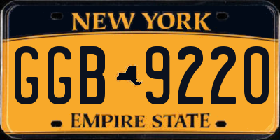 NY license plate GGB9220