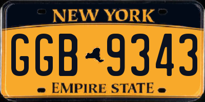 NY license plate GGB9343