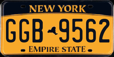 NY license plate GGB9562