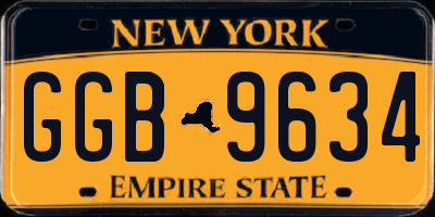 NY license plate GGB9634