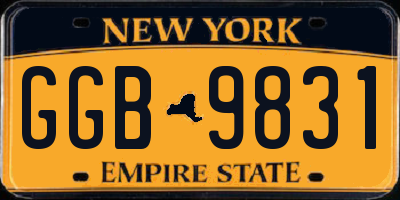 NY license plate GGB9831