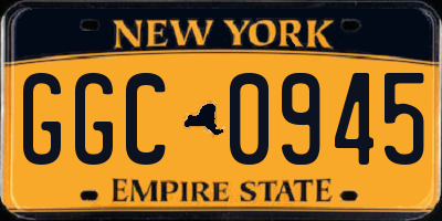 NY license plate GGC0945