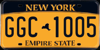 NY license plate GGC1005