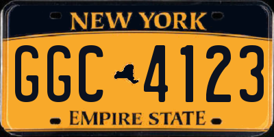 NY license plate GGC4123