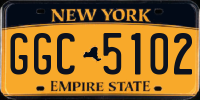 NY license plate GGC5102