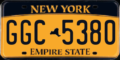 NY license plate GGC5380