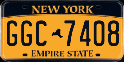 NY license plate GGC7408