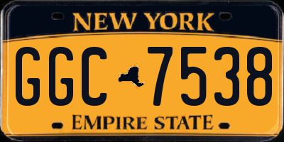 NY license plate GGC7538
