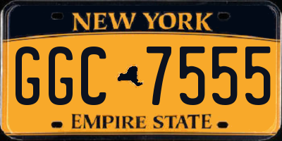 NY license plate GGC7555