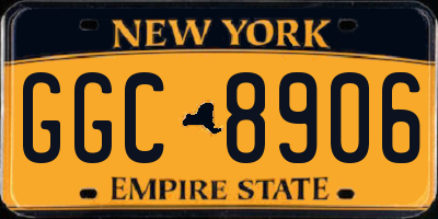 NY license plate GGC8906