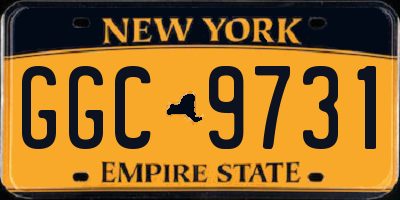 NY license plate GGC9731